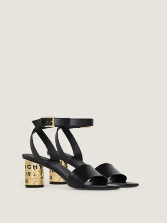 レザー製テープヒールサンダル