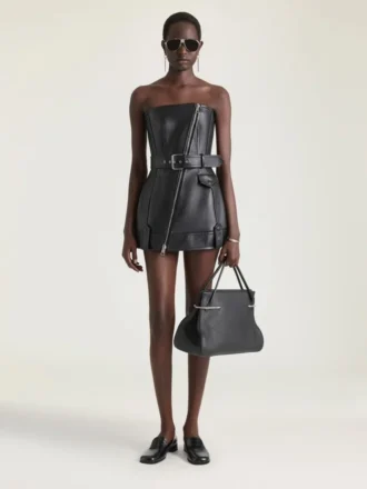 レザー製ミニ・ビスチェ・バイカードレス