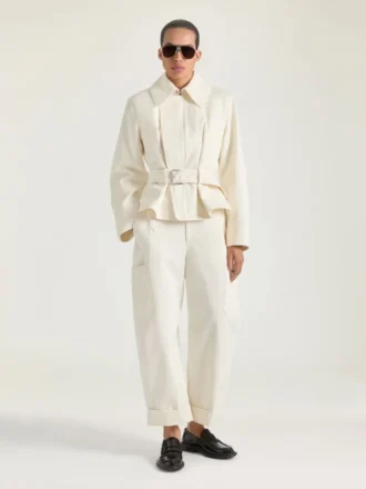 コットンとウール製のコクーン・クロップド・カーゴパンツ