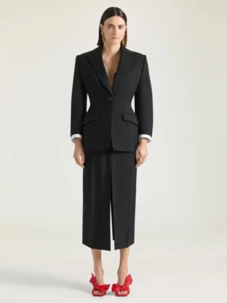 ウールとモヘアのシングルブレスト・コクーンジャケット