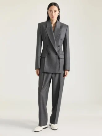 ウール製ダブルプリーツパンツ