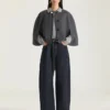 ウール&カシミア製クロップドケープ ウール&カシミア製クロップドケープ