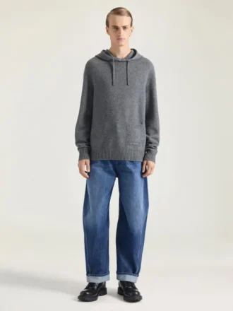 カシミヤニットのフーディー