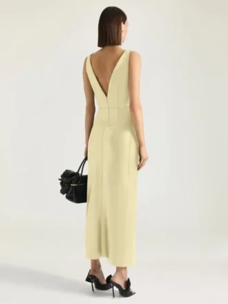 レザー製ロングラップドレス