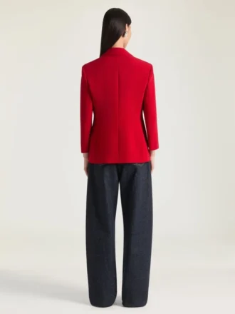 クレープ・キャディ素材のシングルブレストジャケット