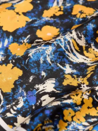 シルク製ロザンジュ（花柄プリント）