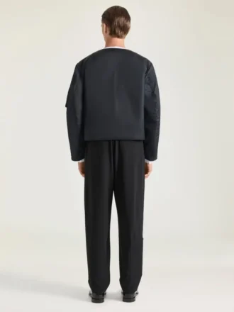 ウールクレープ製 マルチジップパンツ