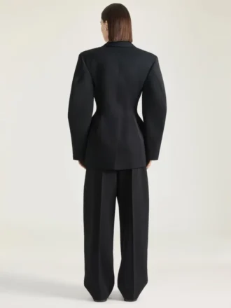 ウール製シングルブレスト・コクーンジャケット