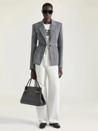 レザー製ラージピンチバッグ