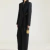 ウール製 スリット入りダブルプリーツパンツ ウール製 スリット入りダブルプリーツパンツ