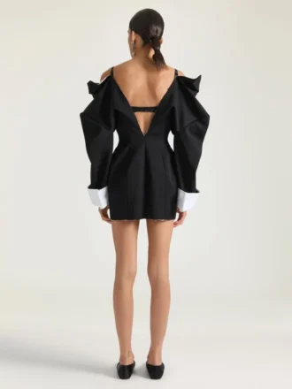 ウール製スリット入りミニテーラードドレス