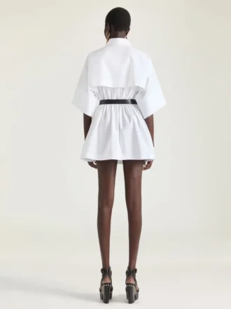 ポプリン素材のミニシャツドレス