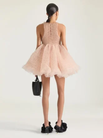 ナイロンフリル付きミニベビードールドレス