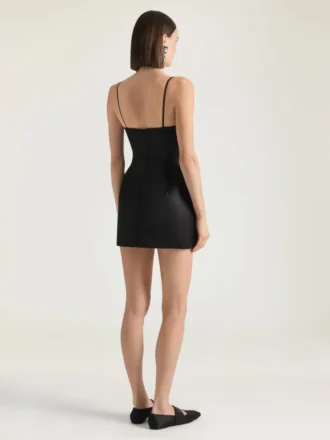 サテン製カットアウェイミニドレス