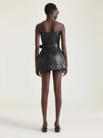 レザー製ミニ・ビスチェ・バイカードレス