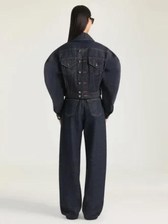 生デニム製 バック・トゥ・フロント コクーンジャケット