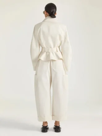 コットンとウール製のコクーン・クロップド・カーゴパンツ