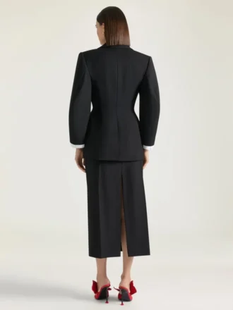 ウールとモヘアのシングルブレスト・コクーンジャケット