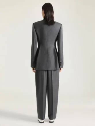 ウール製ダブルプリーツパンツ