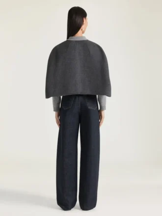 ウール＆カシミア製クロップドケープ