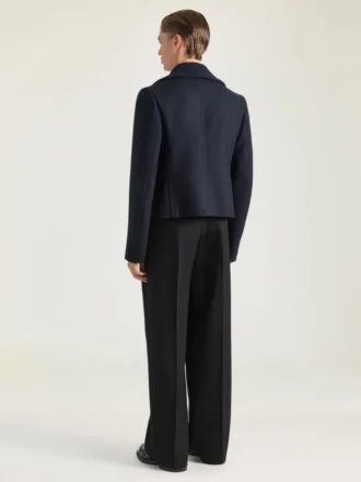 ウール製クロップド・ピーコート
