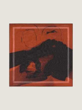 シルク・ジョルジェット製 シュルレアリスムプリント ダブルレイヤード・スクエア