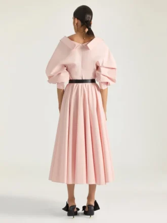 ポプリン素材のロングサーキュラースカート