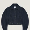 生デニム製 バック・トゥ・フロント コクーンジャケット