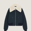 コットン製ボンバージャケット(シープスキンカラー付き) コットン製ボンバージャケット(シープスキンカラー付き)