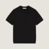グログランディテールをあしらったコットンニットTシャツ グログランディテールをあしらったコットンニットTシャツ