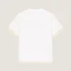 コットンとオーガンザのTシャツ。シュルレアリスムプリント コットンとオーガンザのTシャツ。シュルレアリスムプリント