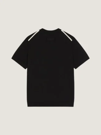 グログランディテールをあしらったコットンニットTシャツ