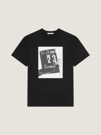 クラッパーボードプリント入りコットンTシャツ