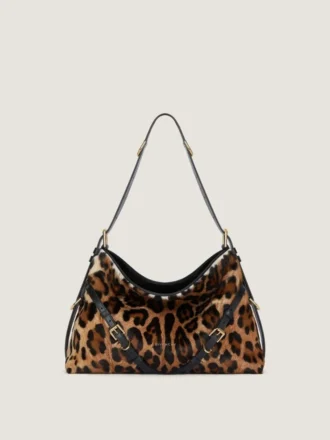 ポニー風レザー製、ヒョウ柄のVoyou Bag
